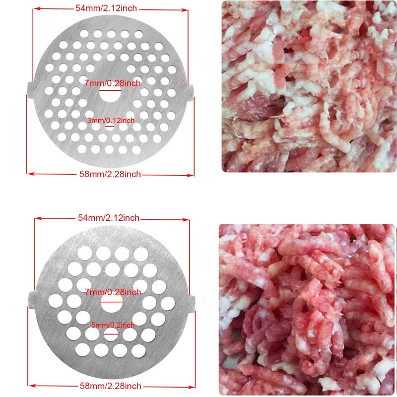 Together-life 7 Piece Stainless Steel Meat Grinder Plates & Blades for Food Chopper & Meat Grinder - Image 3